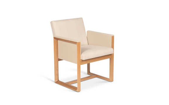 Troscan Seville Arm Chair - Leather-Wrapped Sides
